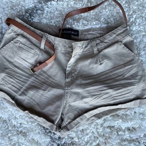 Tan shorts w/ belt